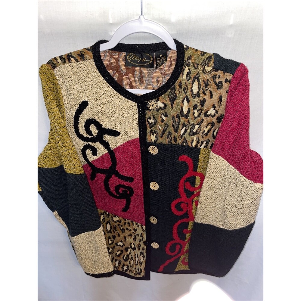 Alex Kim Artistic Shacket Women's Size Medium Multicolor Long Sleeve Button Up